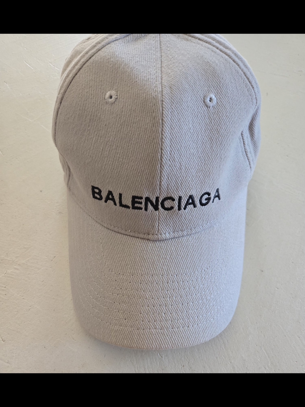 Balenciaga Beige Logo Baseball Cap